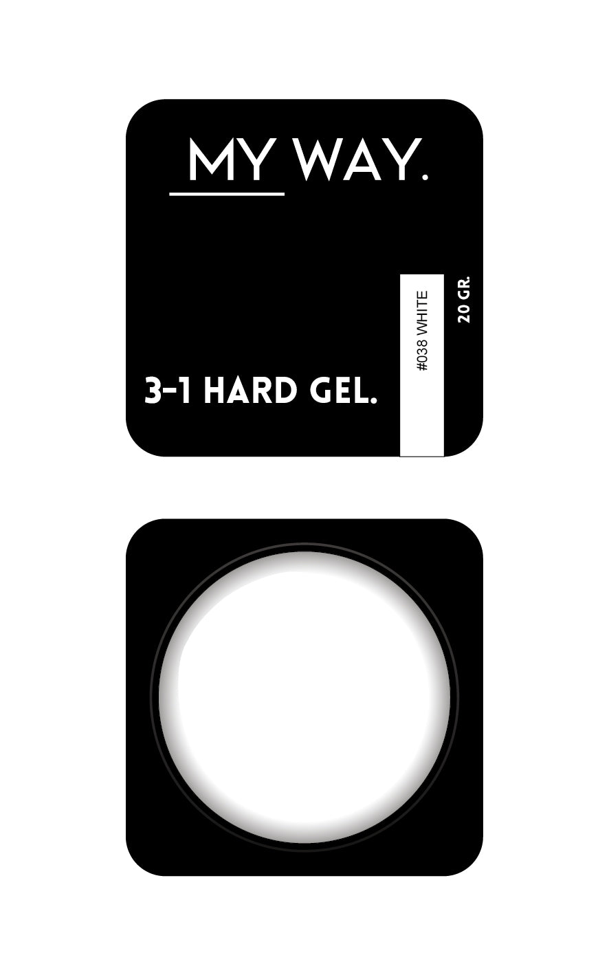 3-1 HARD GEL #038 WHITE 20GR. (TPO VRIJ)