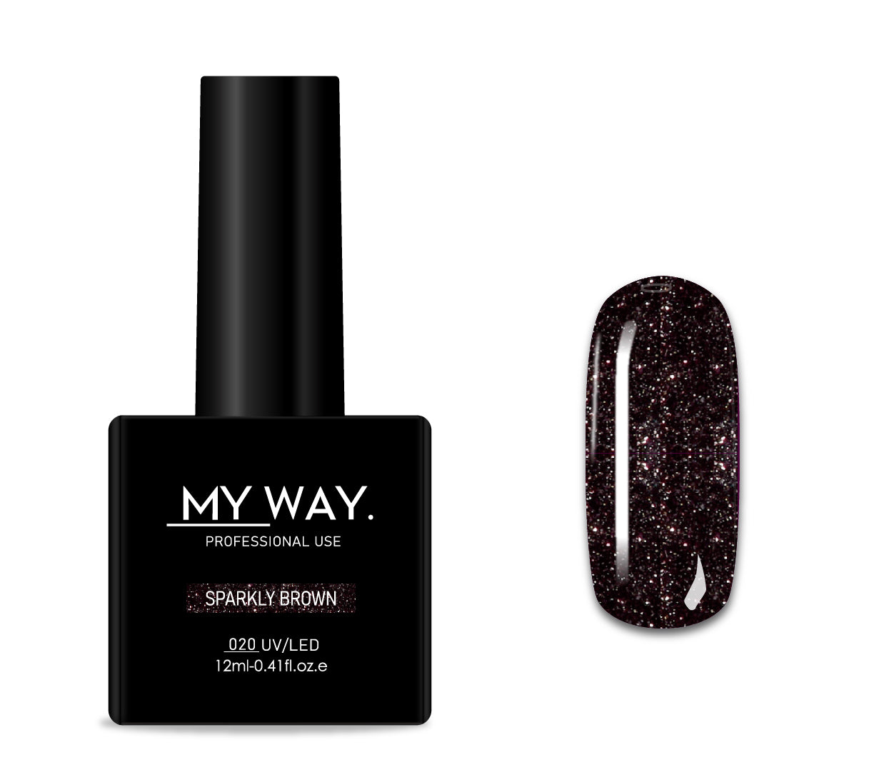 Gelpolish 020 - SPARKLY BROWN 12ML. (TPO VRIJ)