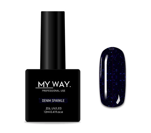 Vernis gel 014 - DENIM SPARKLE 12ML.