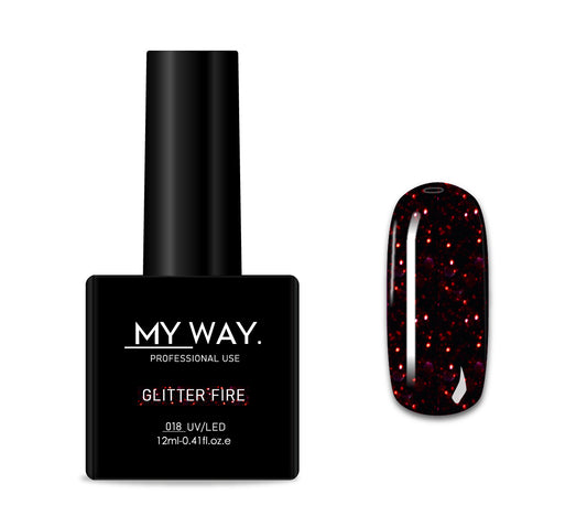 Vernis gel 018 - GLITTER FIRE 12ML.